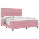 vidaXL Lit à ressorts avec matelas Rose 180 x 200 cm Velours