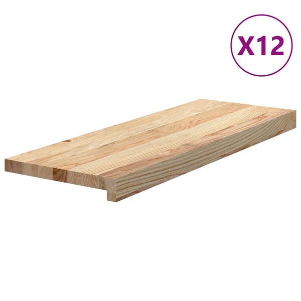 vidaXL Marches d'escalier 12Pièces non traité 70x30x2cm bois chêne massif