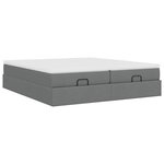 VidaXL Cadre de lit ottoman avec matelas gris foncé 200x200cm tissu