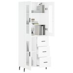 vidaXL Buffet haut Blanc 69 5x34x180 cm Bois d'ingénierie
