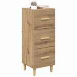 vidaXL Buffet chêne artisanal 34 5 x 34 x 90 cm Bois d'ingénierie