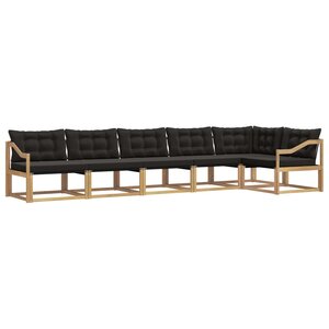 vidaXL Ensemble de canapés d'extérieur 6 Pièces Blanc et noir