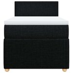 vidaXL Sommier à lattes de lit avec matelas Noir 100x200 cm Tissu