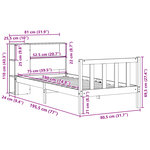 vidaXL Lit bibliothèque sans matelas 75x190 cm bois de pin massif