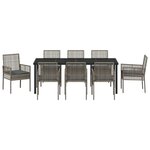 vidaXL Ensemble de salle à manger pour jardin 9 Pièces Gris polyrotin