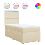 vidaXL Sommier à lattes de lit avec matelas Crème 80x200 cm Tissu
