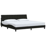 vidaXL Cadre de lit sans matelas Hanko noir 200x200 cm tissu