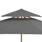 vidaXL Parasol à deux étages avec mât en bois 270 cm anthracite