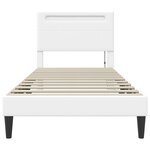 vidaXL Cadre de lit avec bandes LED Blanc 90 x 200 cm Simili cuir