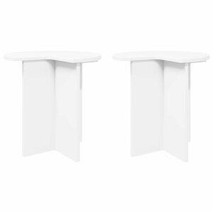 vidaXL Table d'appoint 2 Pièces Blanc Ø 39 x 38 cm Bois d'ingénierie