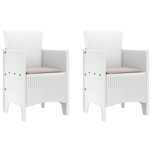 vidaXL Chaise de jardin 2 pc Blanc Polypropylène