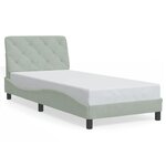 vidaXL Cadre de lit avec tête de lit Gris clair 90x200 cm Velours
