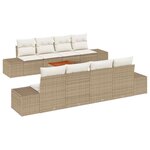 vidaXL Ensemble de canapé de jardin 9 Pièces Beige Poly rotin