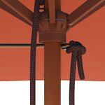 vidaXL Parasol d'extérieur avec mât en bois 150x200 cm Terre cuite