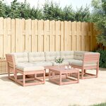 vidaXL Salon de jardin 6 Pièces avec coussins bois massif douglas