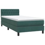 vidaXL Sommier à lattes de lit et matelas vert foncé 90x210 cm velours