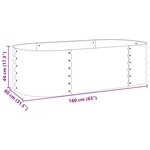 vidaXL Lit surélevé de jardin 160x80x44 cm Acier galvanisé Argenté