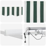 vidaXL Auvent Rétractable Vert et blanc 450 × 300 cm Tissu et Métal
