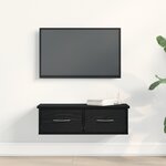 vidaXL Étagère à tiroir murale Noir Chêne 60x26x18 5cm Bois d'ingénierie