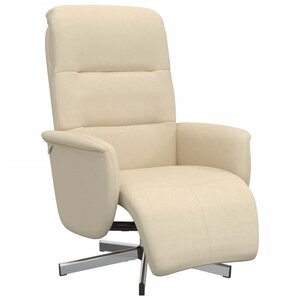 vidaXL Fauteuil inclinable avec repose-pied crème tissu