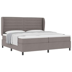 vidaXL Lit à ressorts avec matelas Taupe 200 x 200 cm tissu