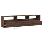 vidaXL Meuble TV mural avec LED chêne marron 180x31x45 cm