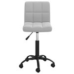 vidaXL Chaise pivotante de bureau Gris clair Velours