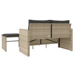 vidaXL Salon de jardin avec coussins 3 Pièces gris clair résine tressée