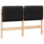 vidaXL Tête de lit capitonnée Marron et Noir 135 cm Pin massif