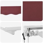 vidaXL Auvent rétractable électrique Bourgogne et Blanc 2 5 x 2 m
