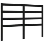 vidaXL Cadre de lit avec tête de lit noir 140x190 cm bois massif