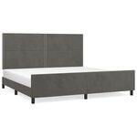 vidaXL Cadre de lit sans matelas gris foncé 200x200 cm velours