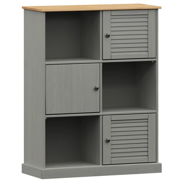 vidaXL Bibliothèque VIGO gris 90x35x114 5 cm bois massif de pin
