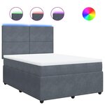 vidaXL Sommier à lattes de lit et matelas Gris foncé 140x200cm Velours