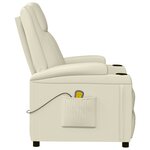 vidaXL Fauteuil de massage blanc crème similicuir