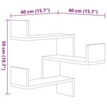 vidaXL Étagères d'angle murales 2 Pièces Chêne fumé 40x40x50 cm Bois