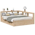 vidaXL Lit bibliothèque sans matelas 160x200 cm bois massif de pin