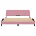 vidaXL Cadre de lit avec tête de lit Dover rose 160x200cm velours