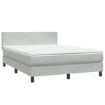 vidaXL Sommier à lattes de lit et matelas gris clair 160x220cm velours