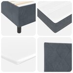Lit Box Spring vidaXL avec Matelas & LED Gris Foncé 120x190 cm Velours