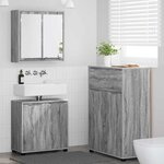 vidaXL Ensemble de mobilier de salle de bain 3 Pièces Gris Sonoma