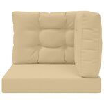 vidaXL Coussin de canapé d'extérieur 3 Pièces Beige Polyester