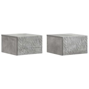 vidaXL Cabinet de chevet mural 2 Pièces Gris béton 49 x 34 5 x 20 cm