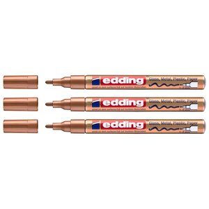 Marqueur Peinture Brillante 751 Cuivre Pointe Ronde 1-2 mm x 3 EDDING