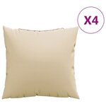 vidaXL Coussins de canapé lot de 4 beige 60x60 cm tissu