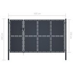 vidaXL Portail de jardin Acier 350 x 150 cm Anthracite