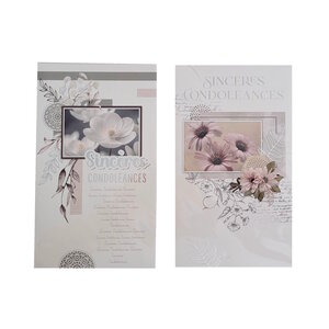 Carte De Voeux -  Sincères Condoléances - Fleurs Visuel Aléatoire*