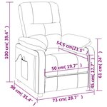 vidaXL Fauteuil de massage Marron foncé Tissu
