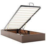vidaXL Cadre de lit ottoman sans matelas marron 100x200 cm similicuir