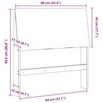 vidaXL Tête de lit capitonnée Gris clair 90 cm Pin massif